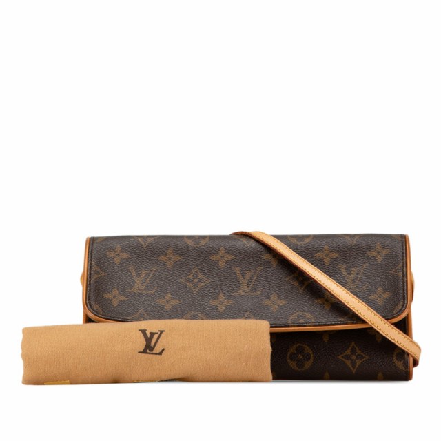 ルイ ヴィトン モノグラム ポシェット ツインGM 斜め掛け ショルダーバッグ M51852 ブラウン PVC レザー LOUIS VUITTON 【中古】