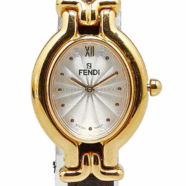 フェンディ チェンジベルト 5色 腕時計 640L クオーツ シルバー文字盤 ステンレススチール レザー レディース FENDI 【中古】