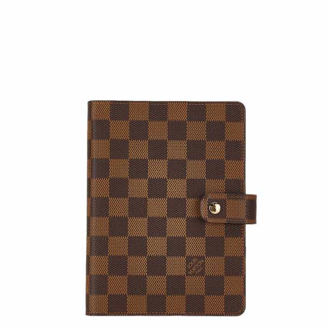 ルイ ヴィトン ダミエ アジェンダMM 6穴式 手帳 手帳カバー R20240 ブラウン エベヌ レザー レディース LOUIS VUITTON 【中古】