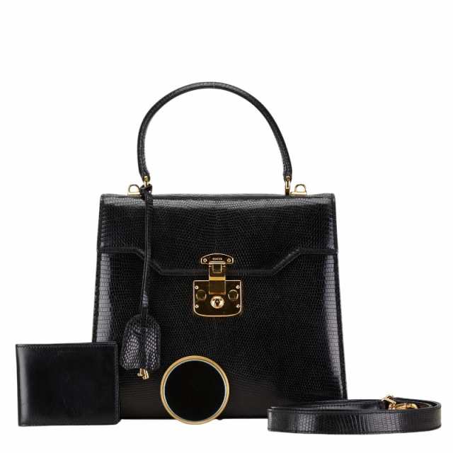 グッチ レディロック ハンドバッグ ショルダーバッグ 2WAY 000 2026 0258 ブラック レザー レディース GUCCI 【中古】