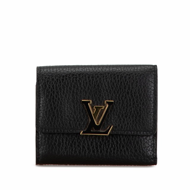 ルイ ヴィトン ポルトフォイユ カプシーヌXS 三つ折り財布 M68587 ブラック ピンク レザー レディース LOUIS VUITTON 【中古】