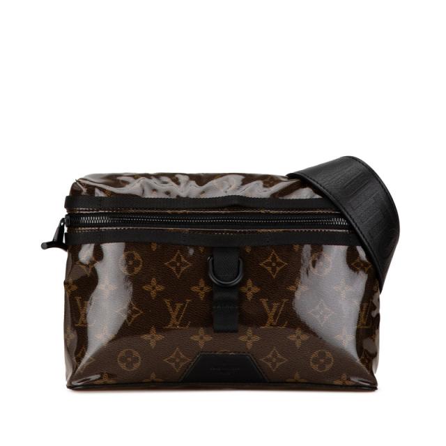 ルイ ヴィトン モノグラム グレース メッセンジャーPM ショルダーバッグ M43895 ブラウン ブラック ビニール LOUIS VUITTON 【中古】