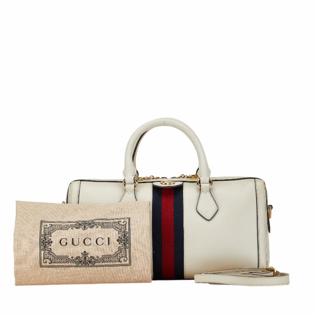 グッチ オフィディア シェリーライン ミニボストン ハンドバッグ ショルダーバッグ 2WAY 524532 ホワイト キャンバス GUCCI 【中古】