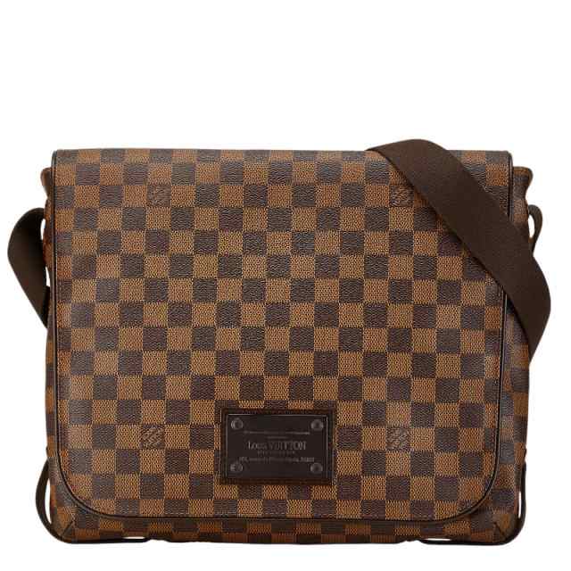 ルイ ヴィトン ダミエ エベヌ ブルックリンGM ショルダーバッグ N51212 ブラウン PVC レザー レディース LOUIS VUITTON 【中古】