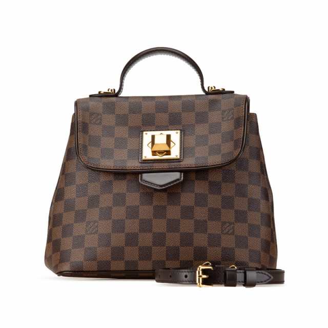 ルイ ヴィトン ダミエ ベルガモPM ハンドバッグ ショルダーバッグ 2WAY N41167 ブラウン PVC レザー レディース LOUIS VUITTON 【中古】