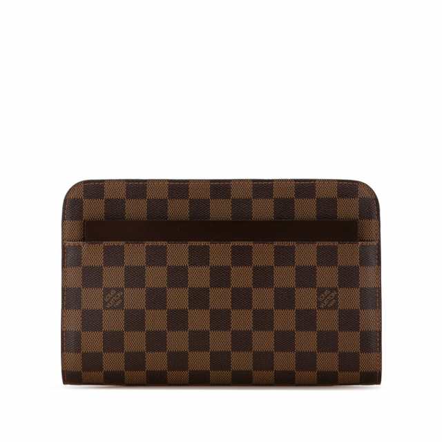 ルイ ヴィトン ダミエ サンルイ セカンドバッグ クラッチバッグ N51993 ブラウン PVC レザー メンズ LOUIS VUITTON 【中古】