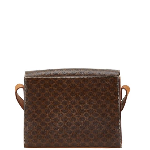 セリーヌ マカダム ロゴ 斜め掛け ショルダーバッグ ブラウン PVC レザー レディース CELINE 【中古】 ショルダーバッグ