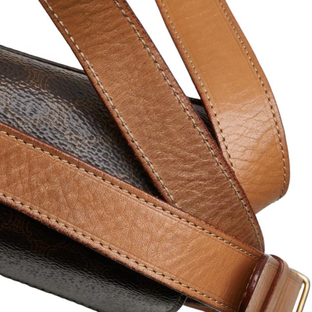 セリーヌ マカダム ロゴ 斜め掛け ショルダーバッグ ブラウン PVC レザー レディース CELINE 【中古】 ショルダーバッグ