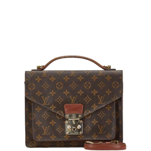 ルイ ヴィトン モノグラム モンソー ハンドバッグ ショルダーバッグ 2WAY M51185 ブラウン PVC レザー レディース LOUIS VUITTON 【中古】の通販は 33,400円