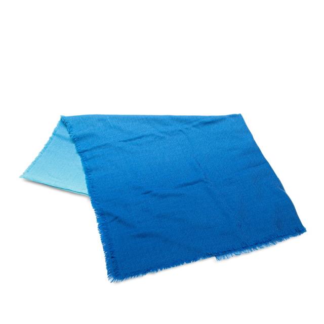 ルイ ヴィトン LVロゴ グラデーション マフラー 大判ストール M73926 ブルー ウール レディース LOUIS VUITTON 【中古】