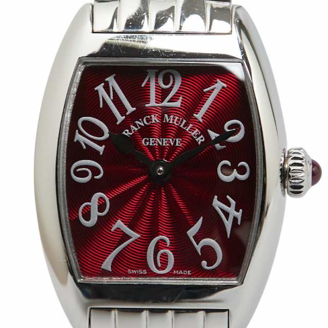 フランクミュラー トノーカーベックス インターミディエ 腕時計 2251QZSS クオーツ レッド文字盤 ステンレス FRANCK MULLER 【中古】