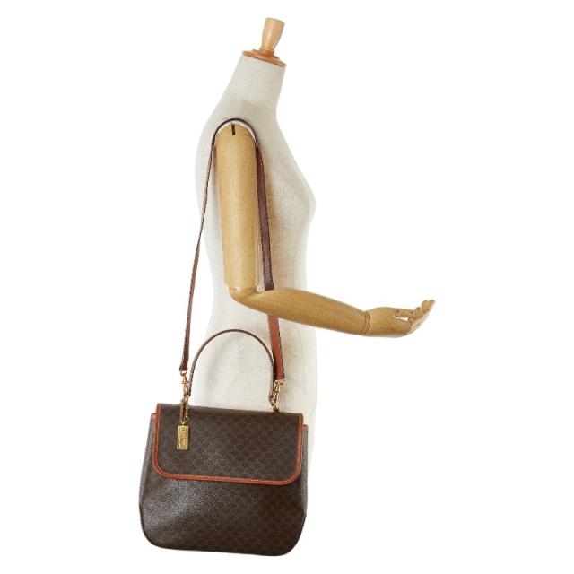 セリーヌ マカダム ハンドバッグ ショルダーバッグ 2WAY ブラウン PVC レザー レディース CELINE 【中古】_8