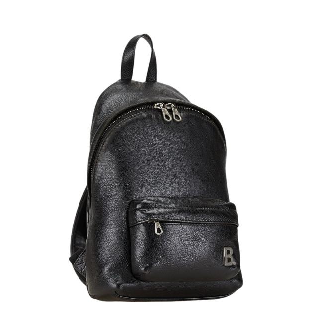 バレンシアガ Bロゴ リュック バックパック 580026 ブラック レザー レディース BALENCIAGA 【中古】_1