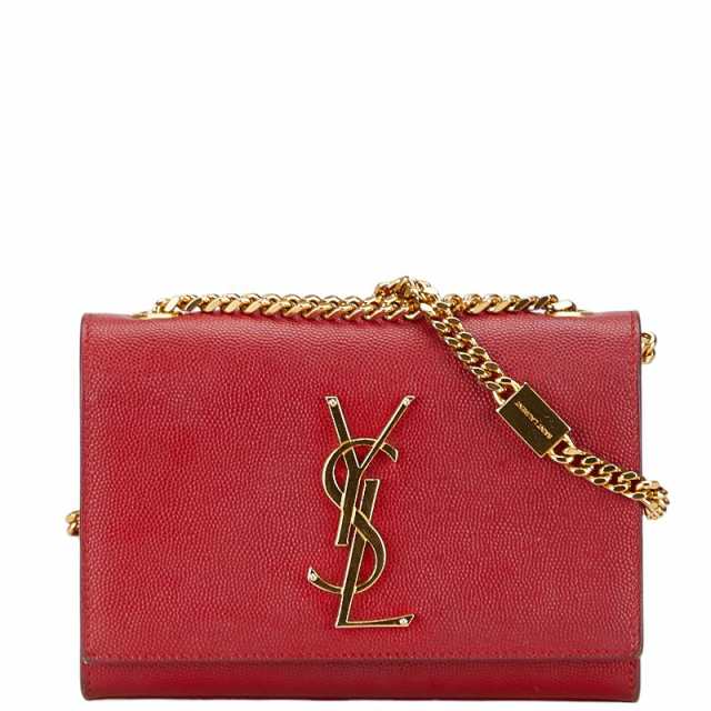 サンローラン KATE ケイト チェーン ショルダーバッグ 354121 レッド レザー レディース SAINT LAURENT 【中古】