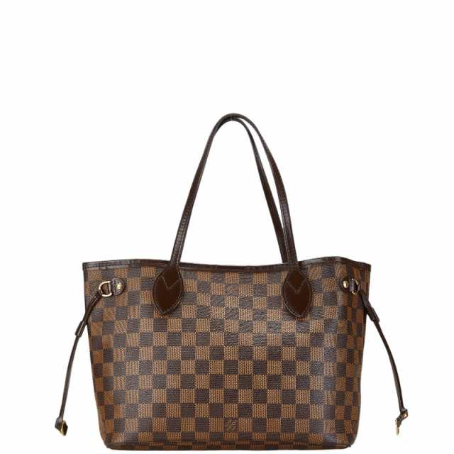 ルイ ヴィトン ダミエ ネヴァーフルPM トートバッグ ショルダーバッグ N51109 ブラウン PVC レザー レディース LOUIS VUITTON 【中古】