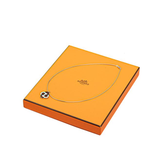 エルメス シェーヌダンクル イザティス ネックレス シルバー エメラルド メタル レディース HERMES 【中古】_3