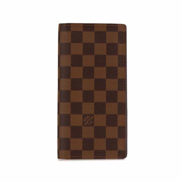 ルイ ヴィトン ダミエ ポルトフォイユ ブラザ 長財布 N60017 ブラウン PVC レザー レディース LOUIS VUITTON 【中古】