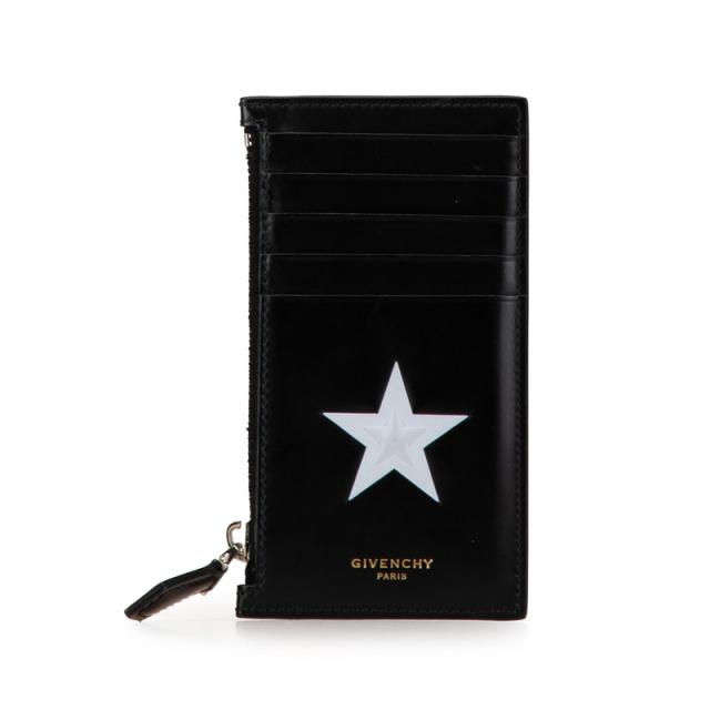 ジバンシー 星 スター モチーフ カードケース ケース ブラック ホワイト レザー レディース Givenchy 【中古】