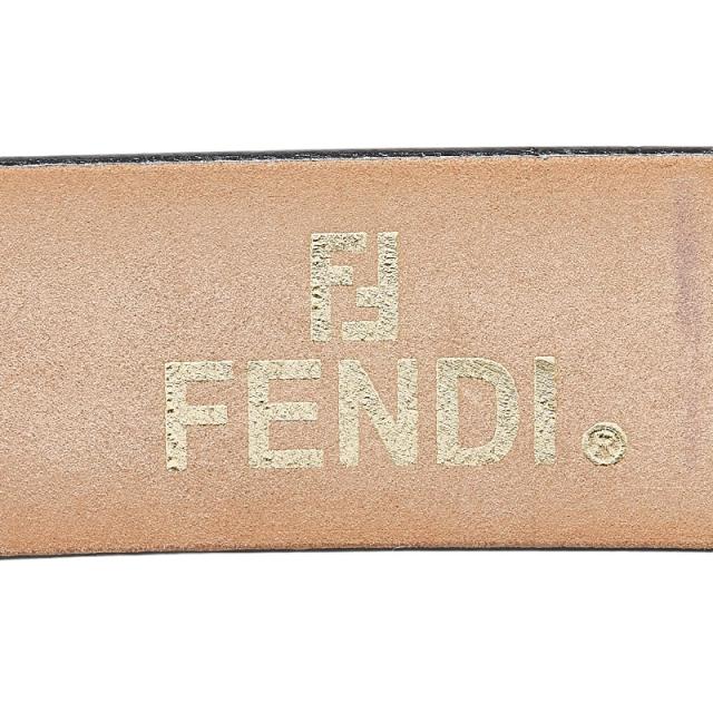 フェンディ 胴締め 38 黒いこと しろがね色 緑であること なめし革 メンズ FENDI 【中古】