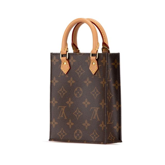ルイ ヴィトン モノグラム プティット サックプラ ハンドバッグ ショルダーバッグ 2WAY M69442 ブラウン PVC LOUIS VUITTON 【中古】_1