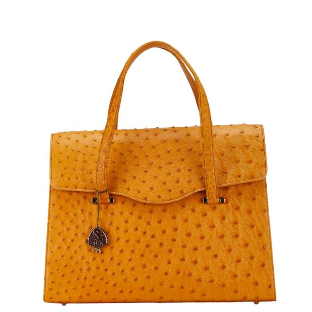 JRA ハンドバッグ オレンジ オーストリッチ レディース 【中古】の通販 