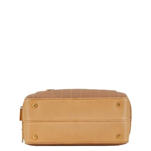シャネル チョコバー ハンドバッグ ベージュ ブラウン キャンバス レザー レディース CHANEL 【中古】_2