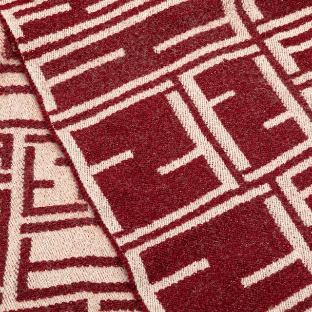 FENDI フェンディ マフラー ズッカ ロゴ総柄 ウール ワインレッド FENDI フェンディ マフラー ズッカ ロゴ総柄 ウール ワインレッド