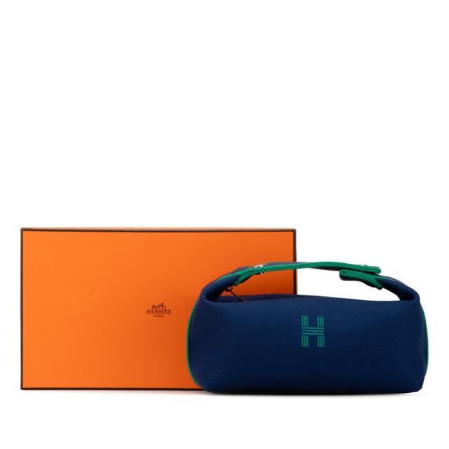 エルメス ブリッド ア ブラック PM ポーチ ハンドバッグ ブルーマリン ネイビー トワルアッシュ レディース HERMES 【中古】_5