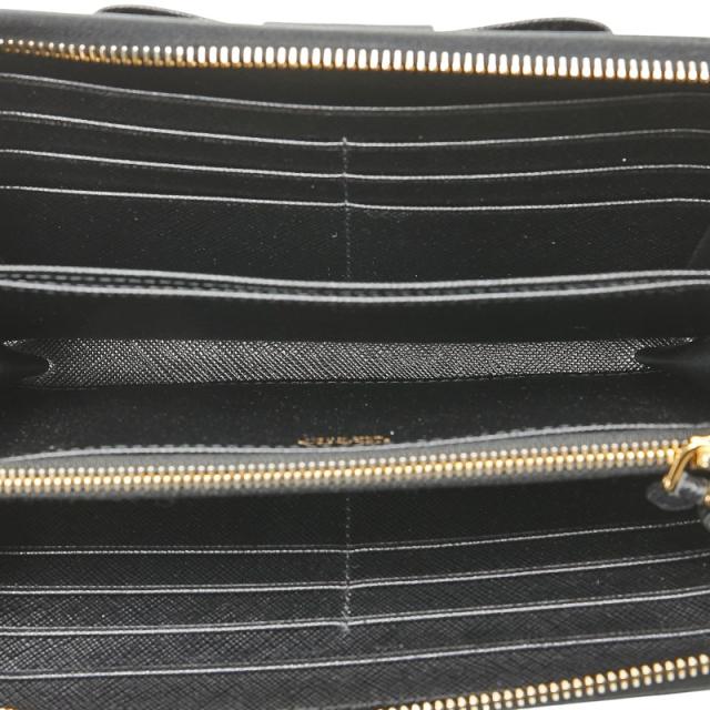 プラダ リボン ラウンドファスナー 長財布 1ML506 ブラック