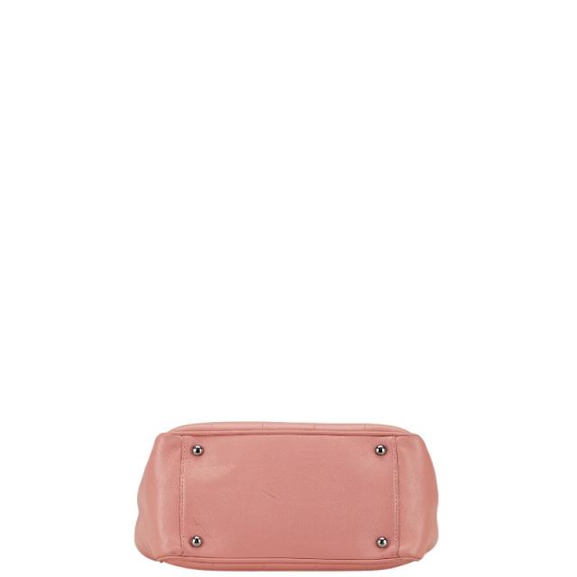 シャネル チョコバー トートバッグ ピンク キャビアスキン レディース