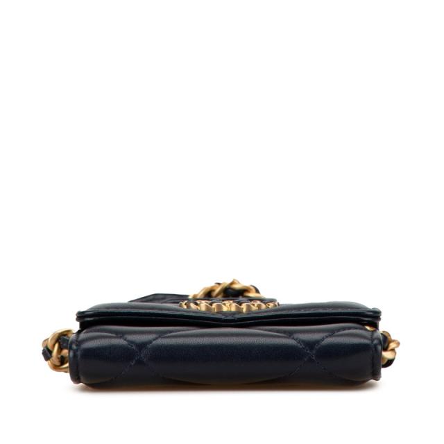 シャネル マトラッセ ココマーク 斜め掛け チェーンウォレット ネイビー ラムスキン レディース CHANEL 【中古】_2