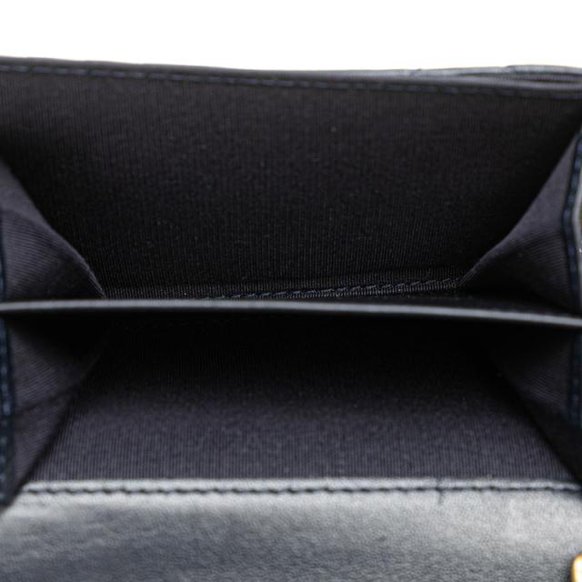 シャネル マトラッセ ココマーク 斜め掛け チェーンウォレット ネイビー ラムスキン レディース CHANEL 【中古】_3