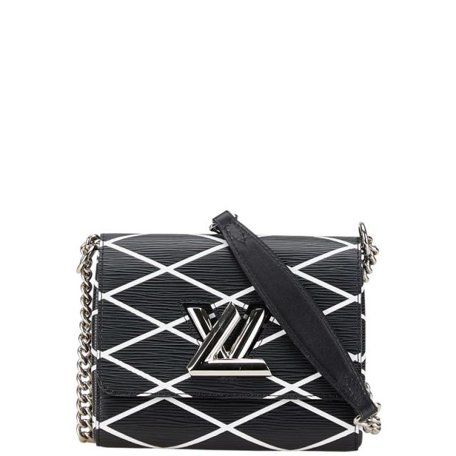 ルイ ヴィトン エピ ツイストPM チェーン ショルダーバッグ M50525 ノワール ブラック ホワイト レザー LOUIS VUITTON 【中古】