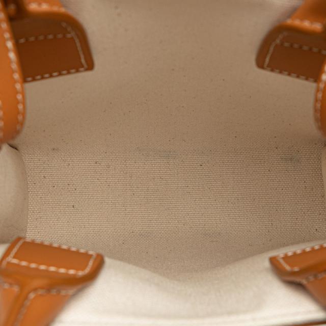 セリーヌ ミニ バーティカル カバ ハンドバッグ ショルダーバッグ 2WAY ナチュラル タン キャンバス カーフ レディース CELINE 【中古】_5