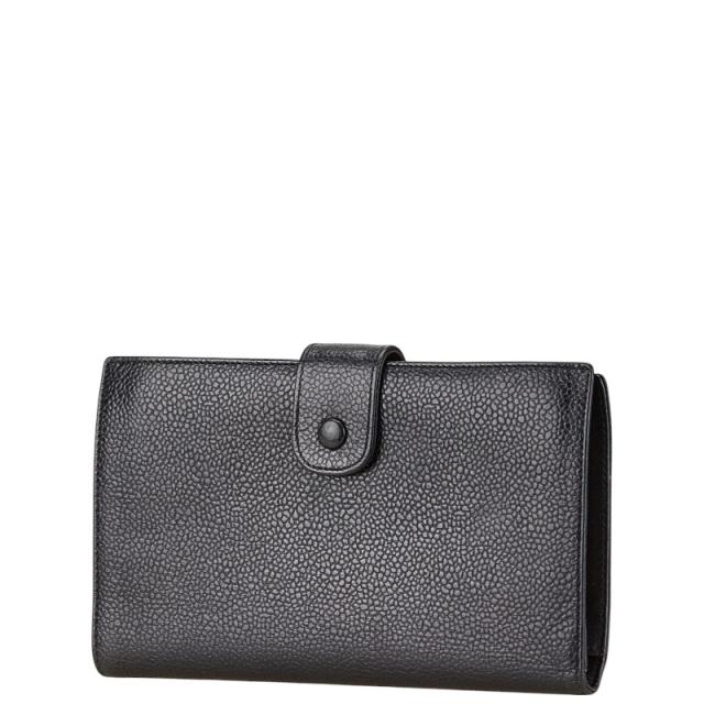 CHANEL シャネル ココマーク がま口 長財布 ブラック レディース CHANEL シャネル ココマーク がま口財布 長財布（小銭入れあり