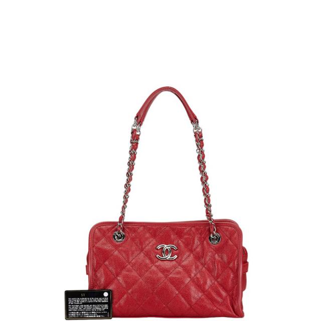 シャネル マトラッセ ココマーク チェーン ショルダーバッグ ハンドバッグ レッド キャビアスキン レディース CHANEL 【中古】の通販は シャネル マトラッセ ココマーク チェーン ショルダーバッグ ハンドバッグ レッド キャビアスキン レディース CHANEL 【中古】の通販は