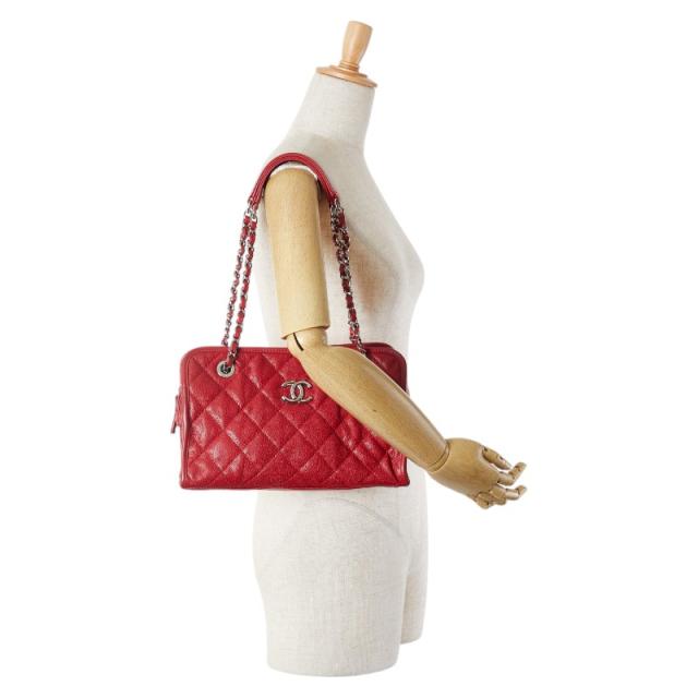 シャネル マトラッセ ココマーク チェーン ショルダーバッグ ハンドバッグ レッド キャビアスキン レディース CHANEL 【中古】の通販は シャネル マトラッセ ココマーク チェーン ショルダーバッグ ハンドバッグ レッド キャビアスキン レディース CHANEL 【中古】の通販は