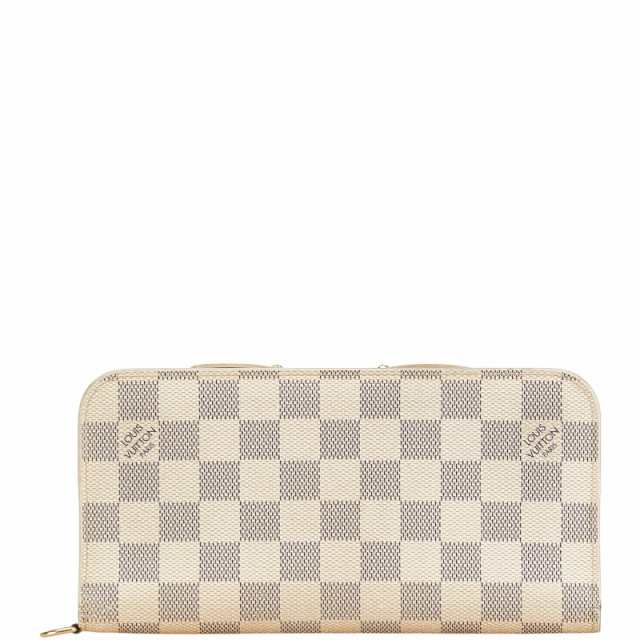 ルイ ヴィトン ダミエ アズール ポルトフォイユ アンソリット 長財布 N63072 ホワイト レザー レディース LOUIS VUITTON 【中古】