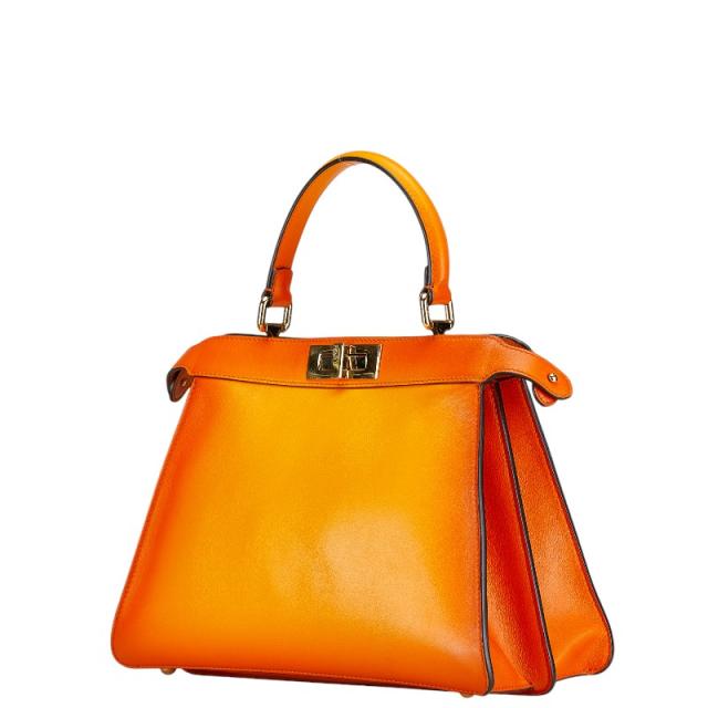 フェンディ ピーカブー アイシーユー ミディアム ハンドバッグ 8BN321 オレンジ レザー レディース FENDI 【中古】_1