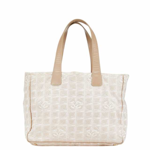 シャネル ニュートラベルライン トート ココマーク ハンドバッグ トートバッグ ベージュ キャンバス レザー レディース CHANEL 【中古】の通販は