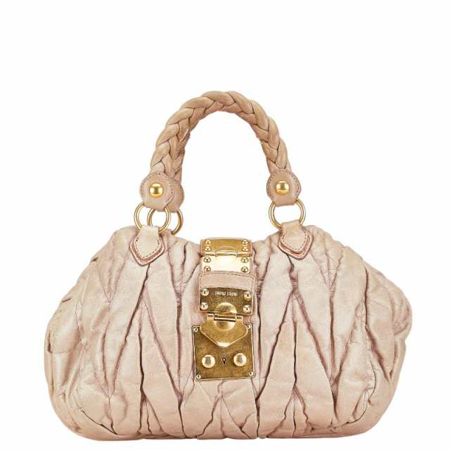 ミュウミュウ ハンドバッグ ベージュ レザー レディース MIUMIU 【中古】の通販は 23,800円