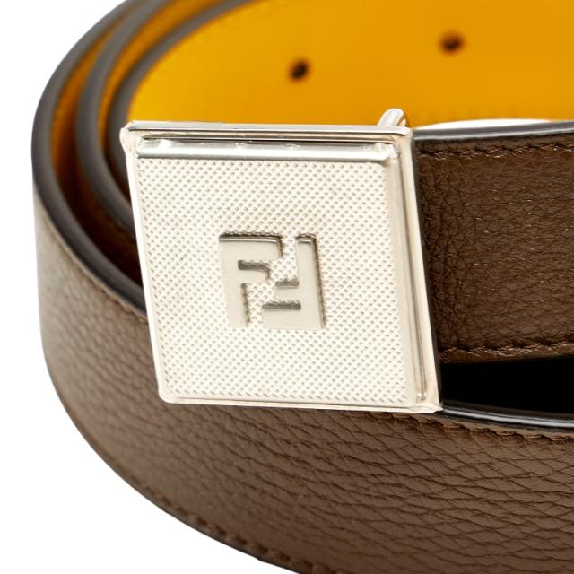 フェンディ FENDI ベルト ゴールド 革 メンズ バックル 中古】 Fendi
