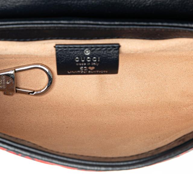 グッチ GGキャンバス GGマーモント チェーンショルダーバッグ 661332 レッド ネイビー キャンバス レザー レディース GUCCI 【中古】_3