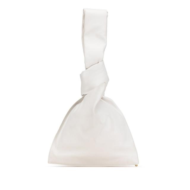 ボッテガヴェネタ ミニザ ツイスト ハンドバッグ 652001 ホワイト レザー レディース BOTTEGAVENETA 【中古】