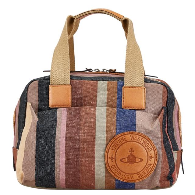 ヴィヴィアンウエストウッド ハンドバッグ ブラウン マルチカラー キャンバス レザー レディース Vivienne Westwood 【中古】の通販は