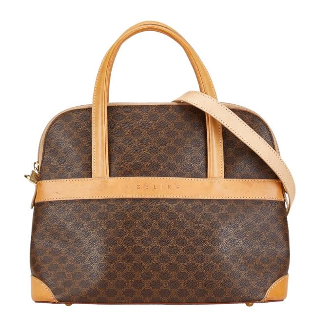 セリーヌ マカダム ハンドバッグ ショルダーバッグ 2WAY ブラウン PVC レザー レディース CELINE 【中古】の通販は