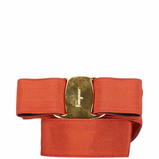 サルヴァトーレフェラガモ ヴァラリボン ベルト レッド ナイロン レディース Salvatore Ferragamo 【中古】の通販は