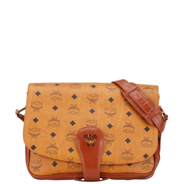 エム シー エム ヴィセトス ロゴグラム ショルダーバッグ ブラウン PVC  