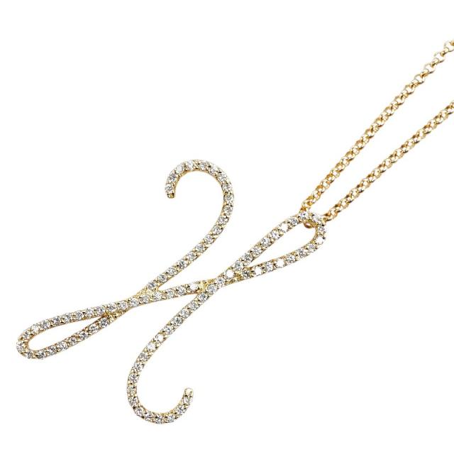 ポンテヴェキオ K18YG イエローゴールド ダイヤ0.42ct イニシャルH  