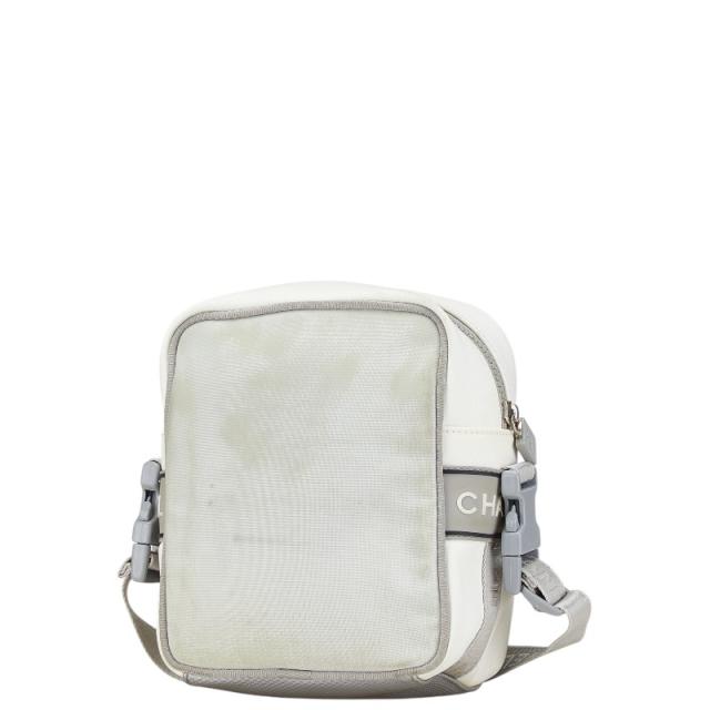 シャネル スポーツライン ココマーク 斜め掛け ショルダーバッグ ホワイト グレー ナイロン レディース CHANEL 【中古】_1